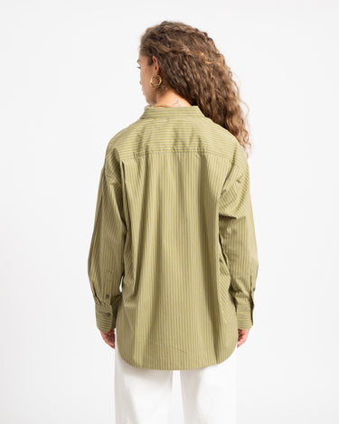 Jamie Relaxed Poplin Shirt Green Moss - Things I Like Things I Love