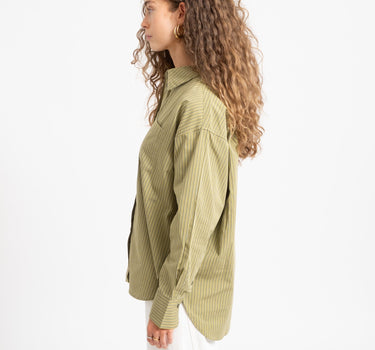 Jamie Relaxed Poplin Shirt Green Moss - Things I Like Things I Love