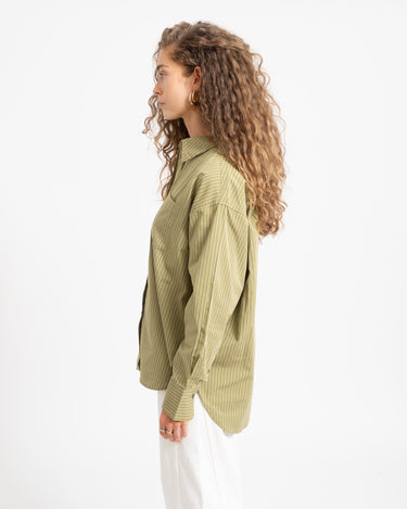 Jamie Relaxed Poplin Shirt Green Moss - Things I Like Things I Love