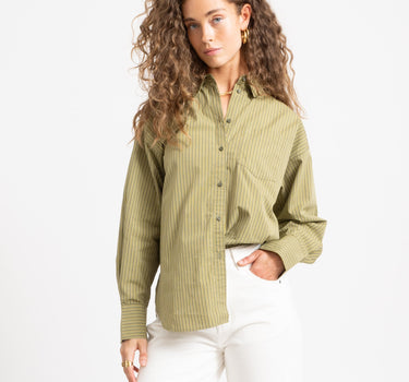 Jamie Relaxed Poplin Shirt Green Moss - Things I Like Things I Love