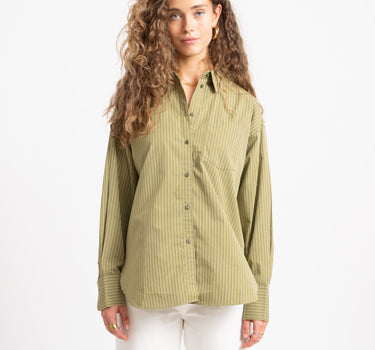 Jamie Relaxed Poplin Shirt Green Moss - Things I Like Things I Love