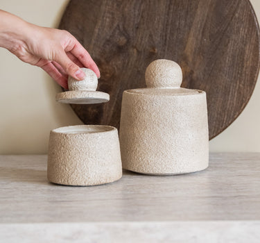 Jar Ceramic Beige - Things I Like Things I Love