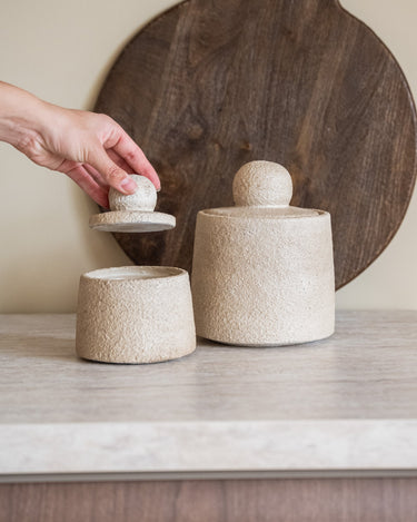 Jar Ceramic Beige - Things I Like Things I Love