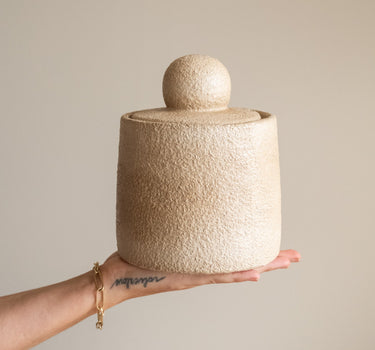 Jar Ceramic Beige - Things I Like Things I Love