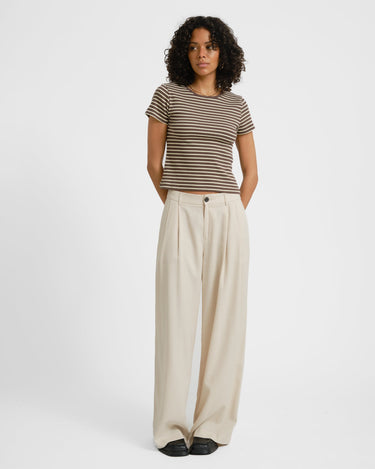 Judy Striped Baby Tee Brown/Yellow - Things I Like Things I Love