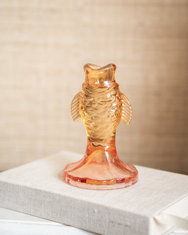 Kandelaar Vis Glas Oranje - Things I Like Things I Love