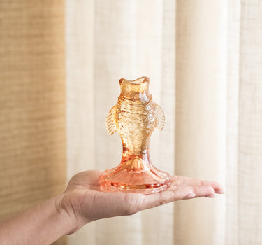 Kandelaar Vis Glas Oranje - Things I Like Things I Love