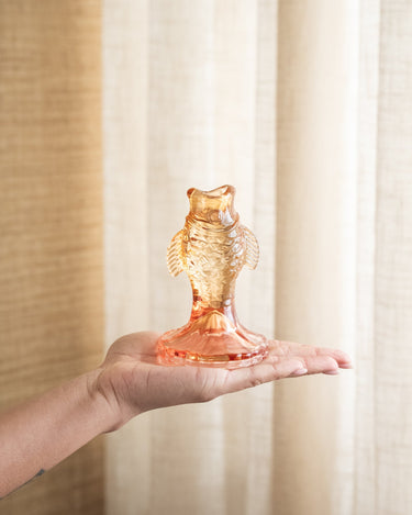 Kandelaar Vis Glas Oranje - Things I Like Things I Love