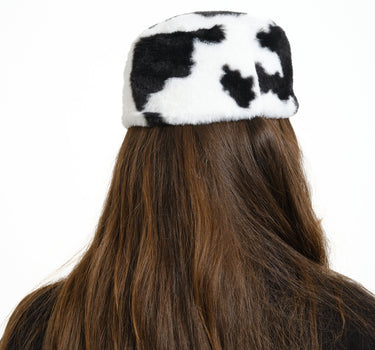 Kangol Faux Fur Topper Spotted Cow Print - Things I Like Things I Love