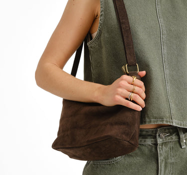 Karin Suede Bag Brown - Things I Like Things I Love