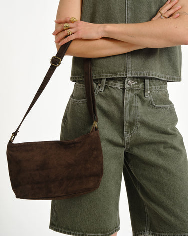 Karin Suede Bag Brown - Things I Like Things I Love