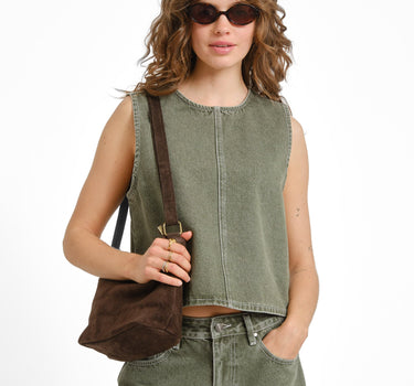 Karin Suede Bag Brown - Things I Like Things I Love