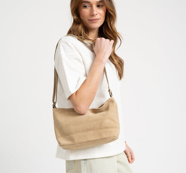 Karin Suede Bag Sand - Things I Like Things I Love