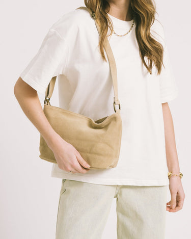 Karin Suede Bag Sand - Things I Like Things I Love