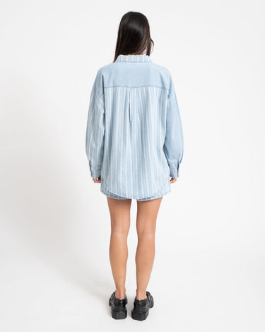 Katri Oversized Shirt Medium Blue Denim - Things I Like Things I Love