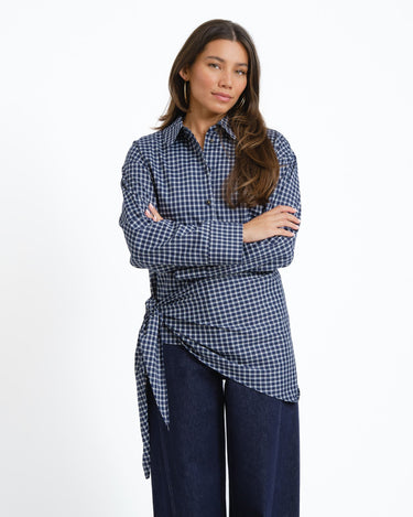 KIlah Scarfshirt Navy Blazer/Birch - Things I Like Things I Love