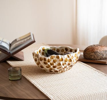Large Deco Bowl Dotti Brown - Things I Like Things I Love