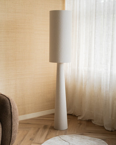 Large Floor Lamp Loft Bouclé Beige - Things I Like Things I Love