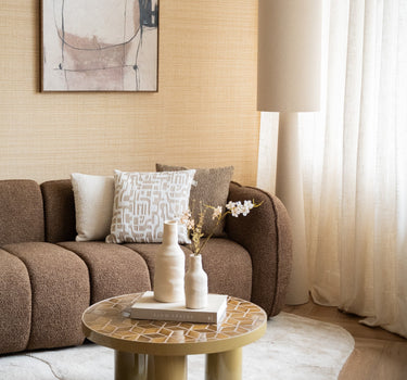 Large Floor Lamp Loft Bouclé Beige - Things I Like Things I Love