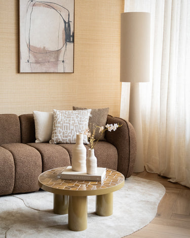 Large Floor Lamp Loft Bouclé Beige - Things I Like Things I Love