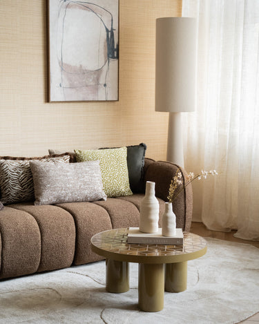 Large Floor Lamp Loft Bouclé Beige - Things I Like Things I Love