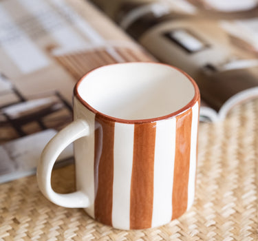 Large Mug Mykonos Rust Stripe - Things I Like Things I Love