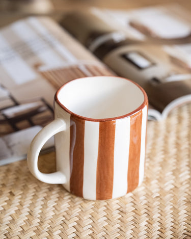 Large Mug Mykonos Rust Stripe - Things I Like Things I Love