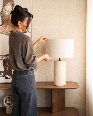 Large Table Lamp Amara Travertine - Things I Like Things I Love