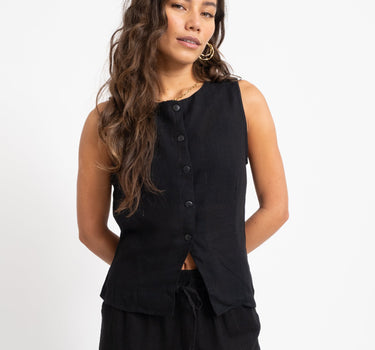 Leilani Waistcoat Black - Things I Like Things I Love
