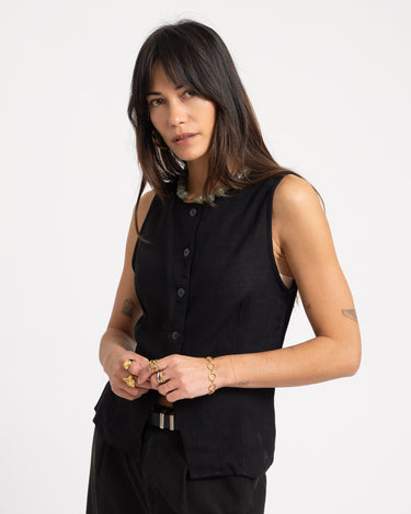 Leilani Waistcoat Black - Things I Like Things I Love