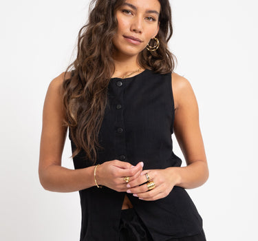 Leilani Waistcoat Black - Things I Like Things I Love