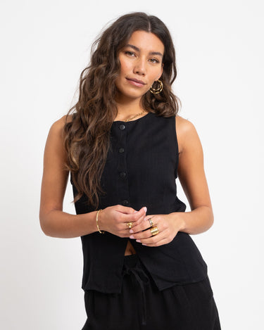 Leilani Waistcoat Black - Things I Like Things I Love