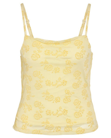 Louise Mesh Flock Back Tie Top French Geel - Things I Like Things I Love