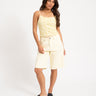 Louise Mesh Flock Back Tie Top French Geel - Things I Like Things I Love