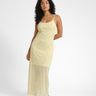 Louise Mesh Flock Long Dress French Vanilla/Flock - Things I Like Things I Love