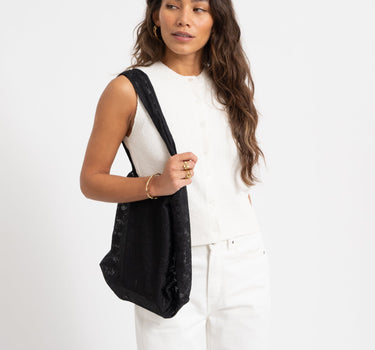Luna Lace Tote Bag Black - Things I Like Things I Love
