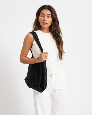 Luna Lace Tote Bag Black - Things I Like Things I Love