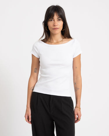 Maya Boatneck Top Bright White - Things I Like Things I Love