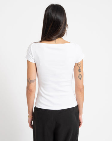 Maya Boatneck Top Bright White - Things I Like Things I Love
