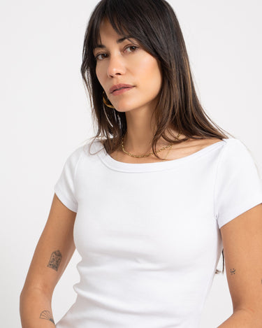 Maya Boatneck Top Bright White - Things I Like Things I Love