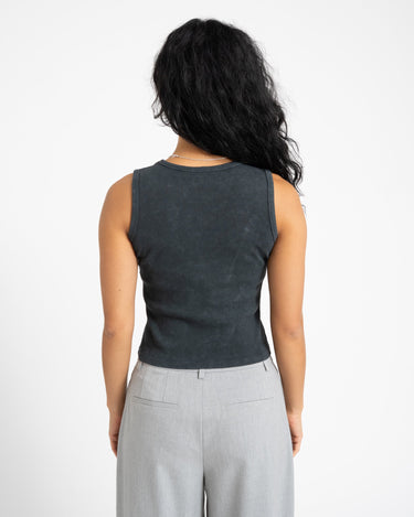 Maya Washed Tank Top Black - Things I Like Things I Love