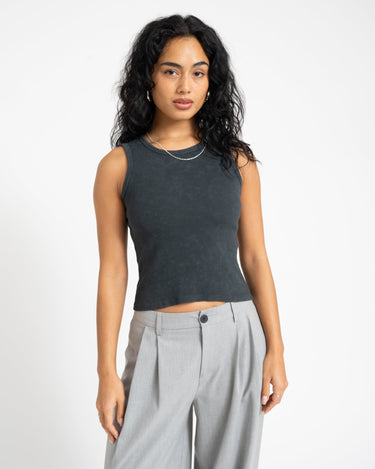 Maya Washed Tank Top Black - Things I Like Things I Love