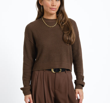 Maysa O-Neck Knit Noos Chocolate Brown - Things I Like Things I Love