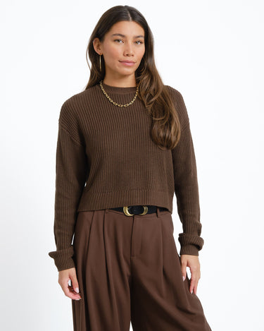 Maysa O-Neck Knit Noos Chocolate Brown - Things I Like Things I Love