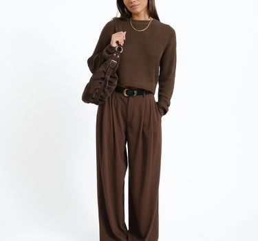 Maysa O-Neck Knit Noos Chocolate Brown - Things I Like Things I Love