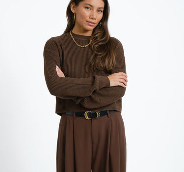 Maysa O-Neck Knit Noos Chocolate Brown - Things I Like Things I Love