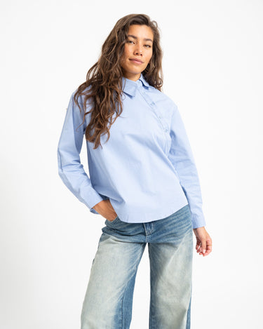 Merlin Assymetrical Blouse Blauw - Things I Like Things I Love