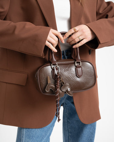 Mia Crossover Charm Bag Seal Brown - Things I Like Things I Love