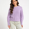 Mila Twist Crew Neck Knit Purple Rose - Things I Like Things I Love
