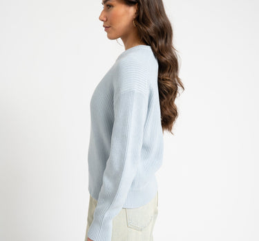 Mila Twist Crew Neck Knit Skyway - Things I Like Things I Love
